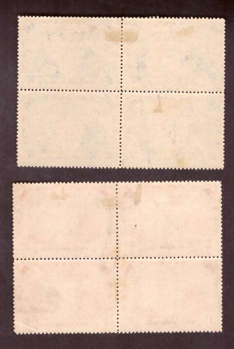 British South Africa Company 1905 issue. 1d and 2.5d in blocks of 4. 2.5d perf 14.5. a bit toned.