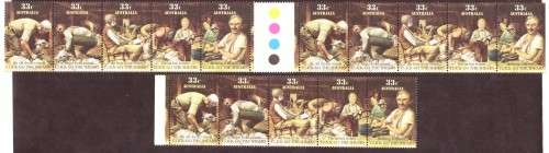 Australia .Scott cat. 987A. 1986 issue.  MNH. gutter  strip.