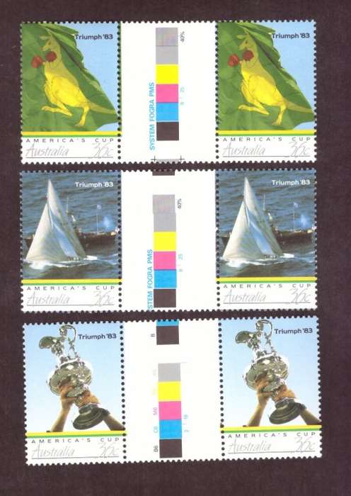 Australia .Scott cat 1001-1003. 1986 issue.  MNH. gutter