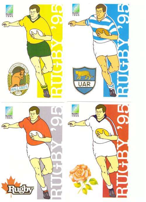 South Africa 1995 Rugby. Set of Post carts.