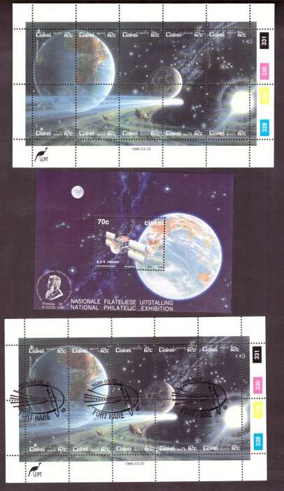 South Africa CISKEI 1991 issue and Pretoria 92. 3 mini sheets.