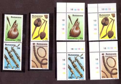Botswana .1983  SG 545-548. Corner blocks of4 set , corner singels  set,  complit set all MNH.