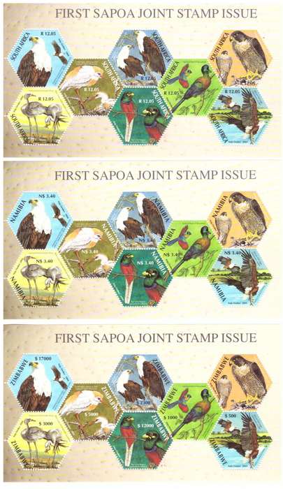 South Africa2004 First SAPOA issue 8 Sheets include Angola and MALAWI .MNH.