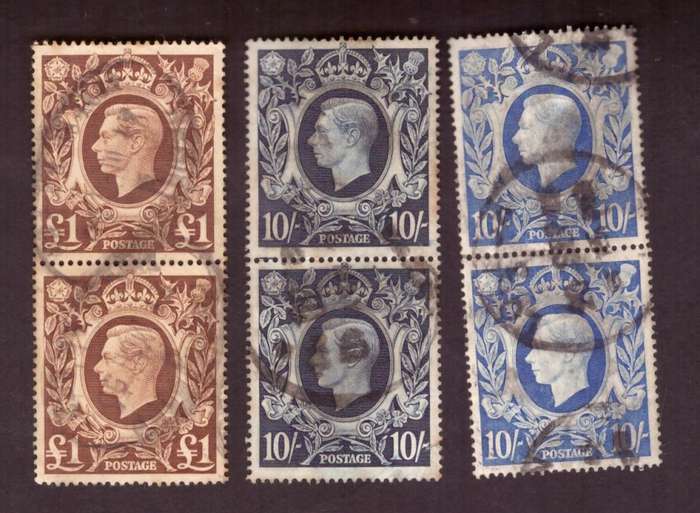 GB1939  George VI.  vertical pairs used.