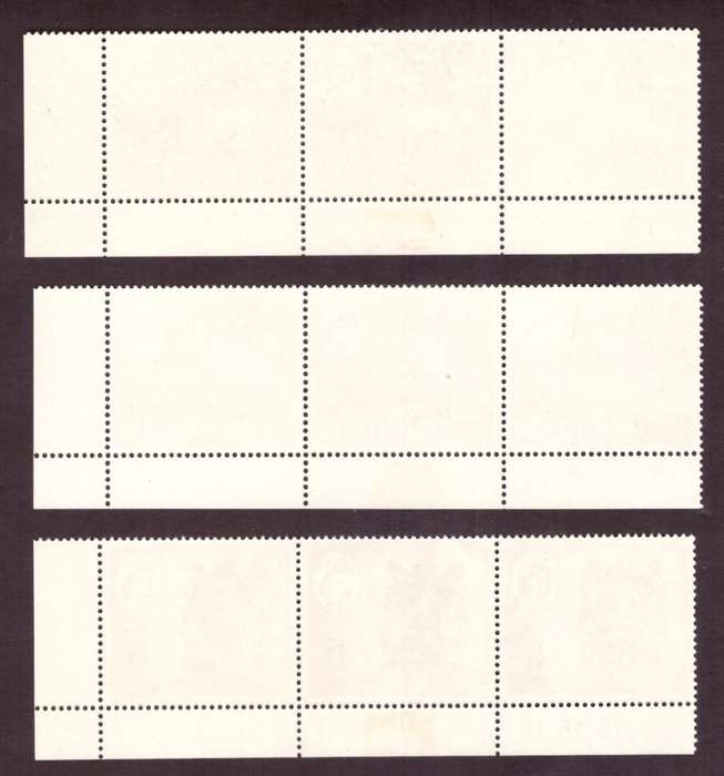Rhodesia  1966-70  issue. SACC #153-154-155. PL 1B.  5/ varieti ,dot on the Cow. hinge on the margin
