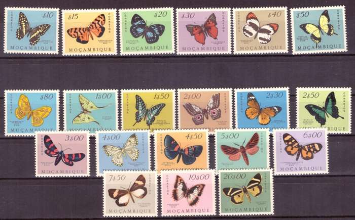 Mozambiqe 1953 issue. Scott #364-383. MH.
