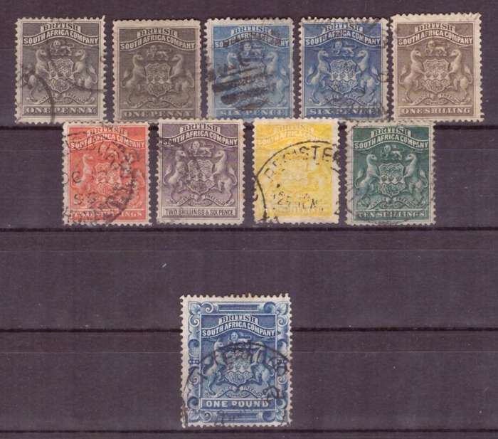 BSAC 1892 issue   SACC# 1-10.  Used to 1 pound.