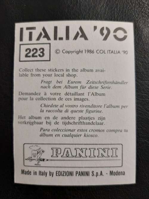 Panini Italia `90 World Cup Sticker #223 - Paul McStay