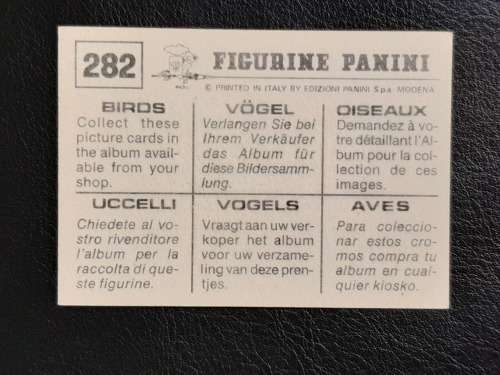 Figurine Panini Birds Sticker #282 (1979)