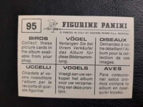 Figurine Panini Birds Sticker #95 (1979)