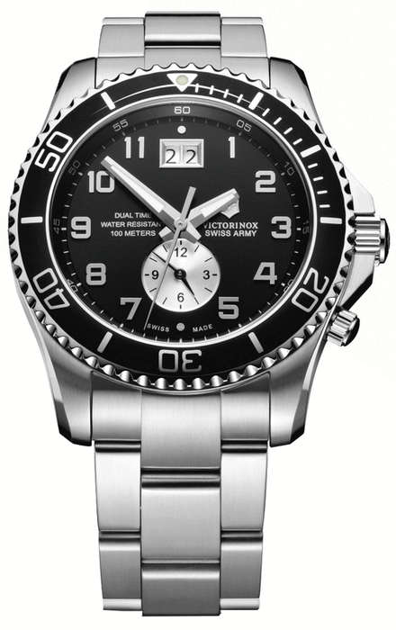 VICTORINOX SWISS ARMY MAVERICK 241441 DUAL TIME SWISS MADE , SWISS QUARTZ MOVEMENT