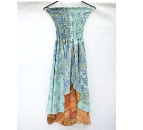 *In Stock* Strapless Summer Beach Stretch Boob Tube Dress Sizes S, M, L Aqua Blue Orange