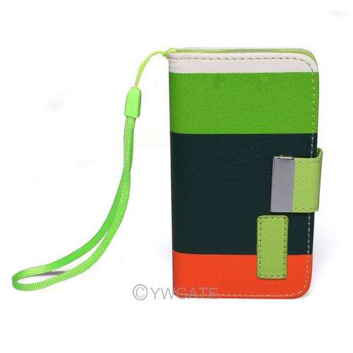 IN STOCK - Green Dark Green Orange Flip Phone Case Pouch With Credit Card Slots iPhone 4 4S