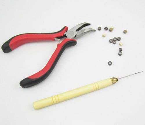 In Stock - Micro Bead Hair Extention Tool Kit With Beads Pliers And Hook Threading Tool