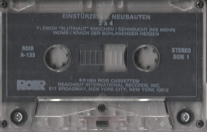 Einstürzende Neubauten - 2 x 4 - Import Cassette Tape - A-133