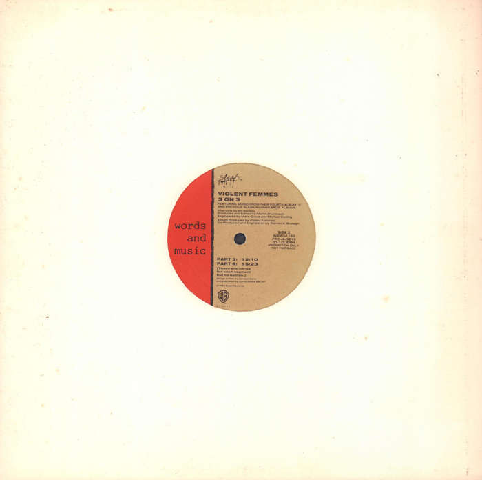 VIOLENT FEMMES - 3 On 3 - Import Interview/Music Promo Vinyl Album