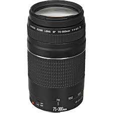CANON  ZOOM  LENS  EF  75-300 MM  1:4-5.6  III  +   FRONT  AND   REAR  CAPS