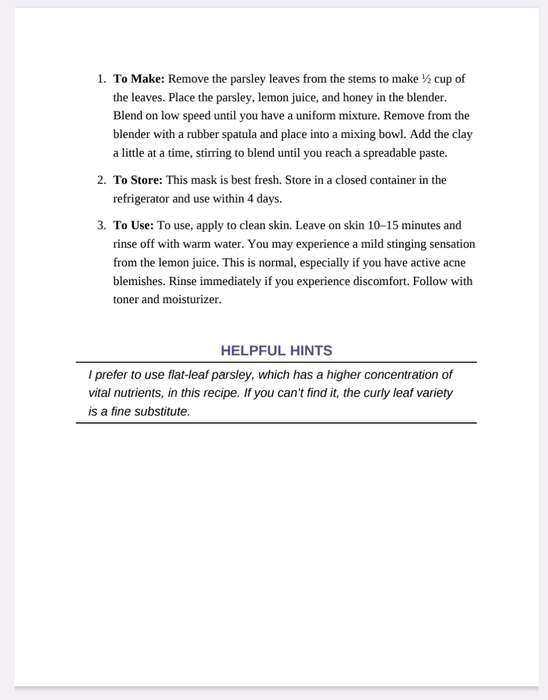 100 Organic Skin Care Recepies EBook PDF