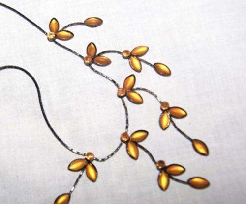 Black with Flowers Necklace