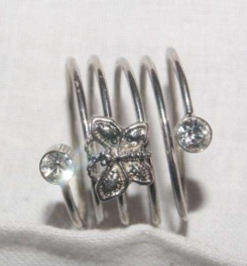 Silver Spiral with Butterfly Ring