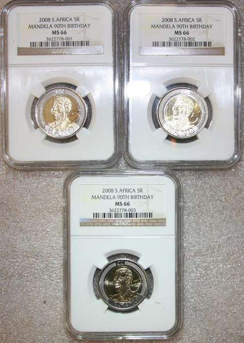3x 2008 Mandela R5 NGC graded MS66 YES!!!! MS66 - U BID per Coin