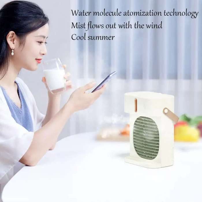 Double Spray Humidification Cooling Fan Mini  Water Cooling Fan Rechargeable Fan