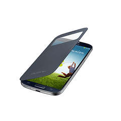 Flip Cover for Samsung S4 in black (S-View) FREE SCREEN GUARD