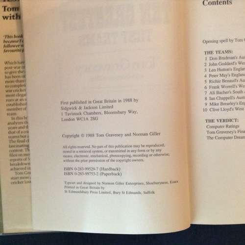 The Greatest Test Teams by Tom Graveny with Norman Giller, First Edition