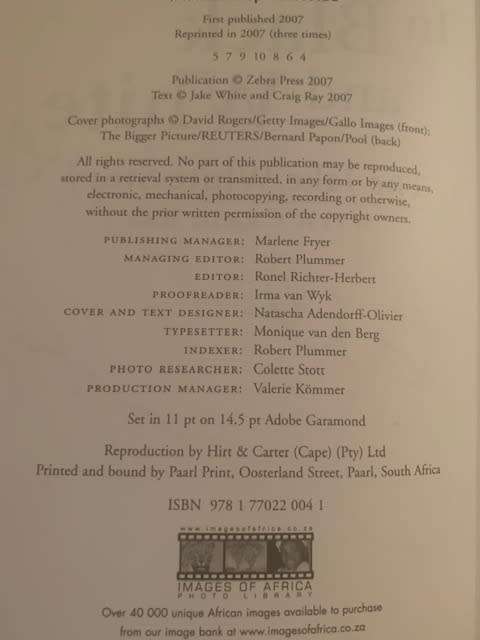 In Black and White Jake White Story signed copy by Jake White and Craig Ray TWO SIGNATURES Rugby