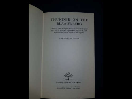 Thunder on the Blaauwberg There's A Hid Away & At Daybreak for the Isles by Lawrence G. Green, Firs