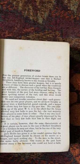 25 years Behind the Stumps by Herbert Strudwick, First Edition, 1926