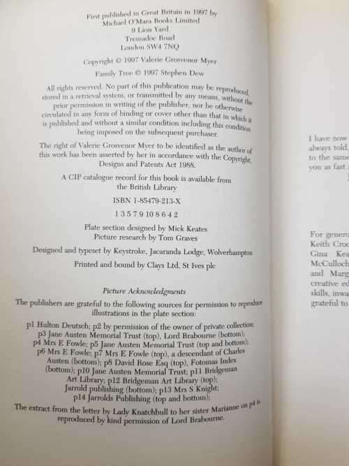 Jane Austen, First Edition, Obstinate Heart by Valerie Grosvenor Myer