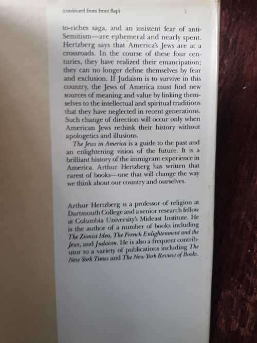 The Jews in America, First Edition by Arthur Hertzberg