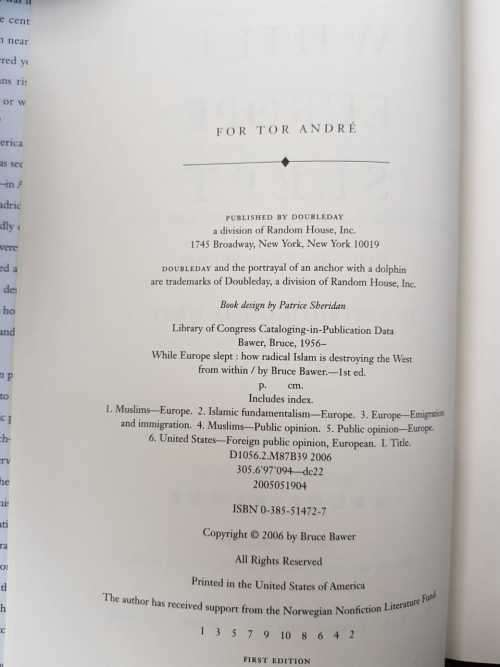 While Europe Slept, First Edition by Bruce Bawer