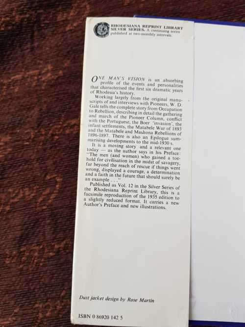 One Mans Vision by W. D. Gale, Cecil John Rhodes