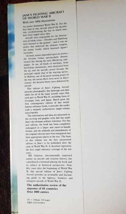 Janes Fighting Aircraft of World War II, First Edition, forward   by Bill Gunston