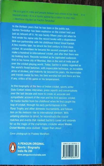 Sachin, Signed Copy ! The story of the Worlds greatest batsman by Gulu Ezekiel.