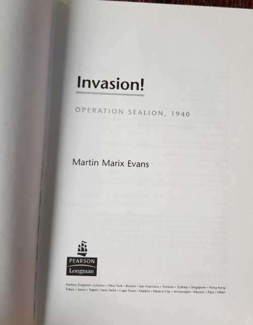 WW II    Invasion - First Edition by Martin Marix Evans
