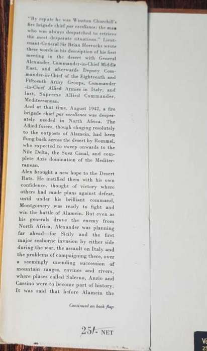 The Alexander Memoirs 1940-1945 AND Cover of Darkness