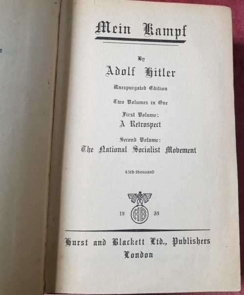 Mein Kampf  Adolf Hitler 1939