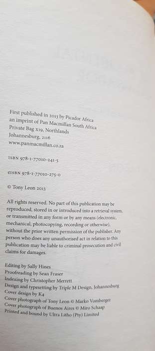 SIGNED TONY LEON & BRAND PRETORIUS FIRST EDITIONS