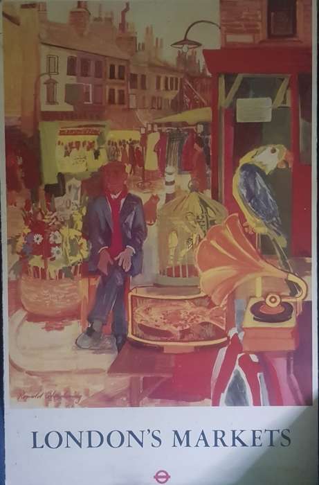 RARE Poster London's markets, by Ronald Glendening 1975