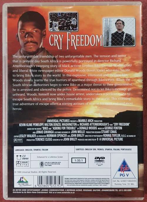 CRY FREEDOM DVD