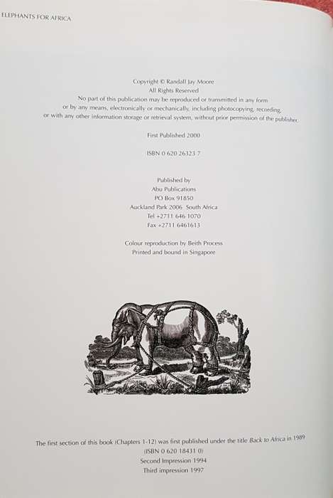 Signed First Edition Africana Elephants For Africa Rare