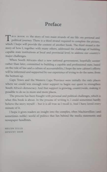 NOT WITHOUT A FIGHT HELEN ZILLE SIGNED