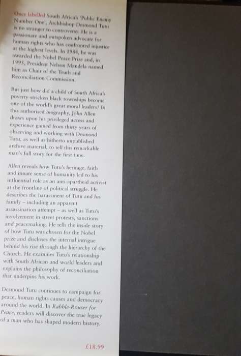 Desmond Tutu Rabble-Rouser For Peace by John Allen