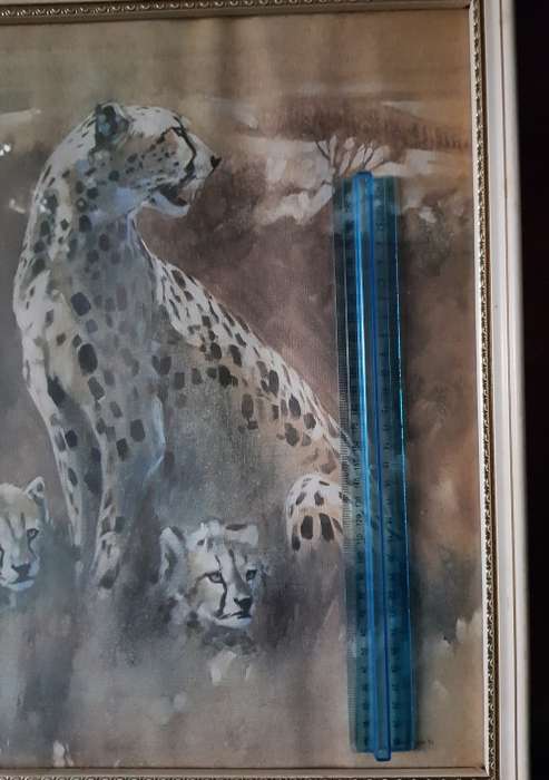 MARK ENSLIN leopard COLOR LITHO PRINT 1980