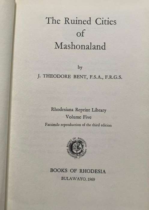 The Ruined Cities of Mashonaland by J. Theodore Bent