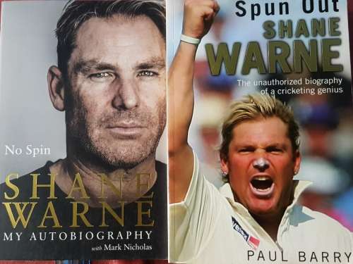 Shane Warne No Spin My Autobiography AND Spun Out
