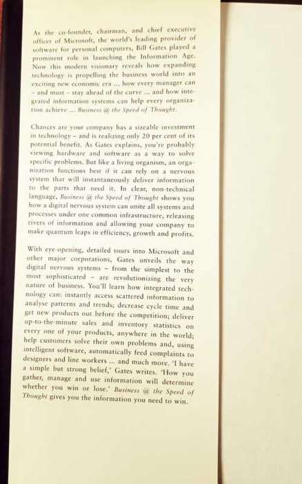 Bill Gates Business the Speed of Thought